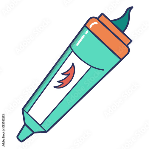 Toothpaste Line Art Vector Illustration.