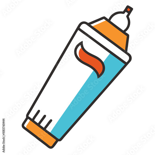 Toothpaste Line Art Vector Illustration.