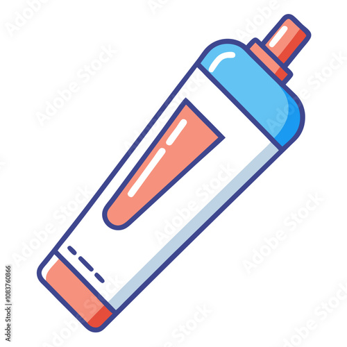 Toothpaste Line Art Vector Illustration.