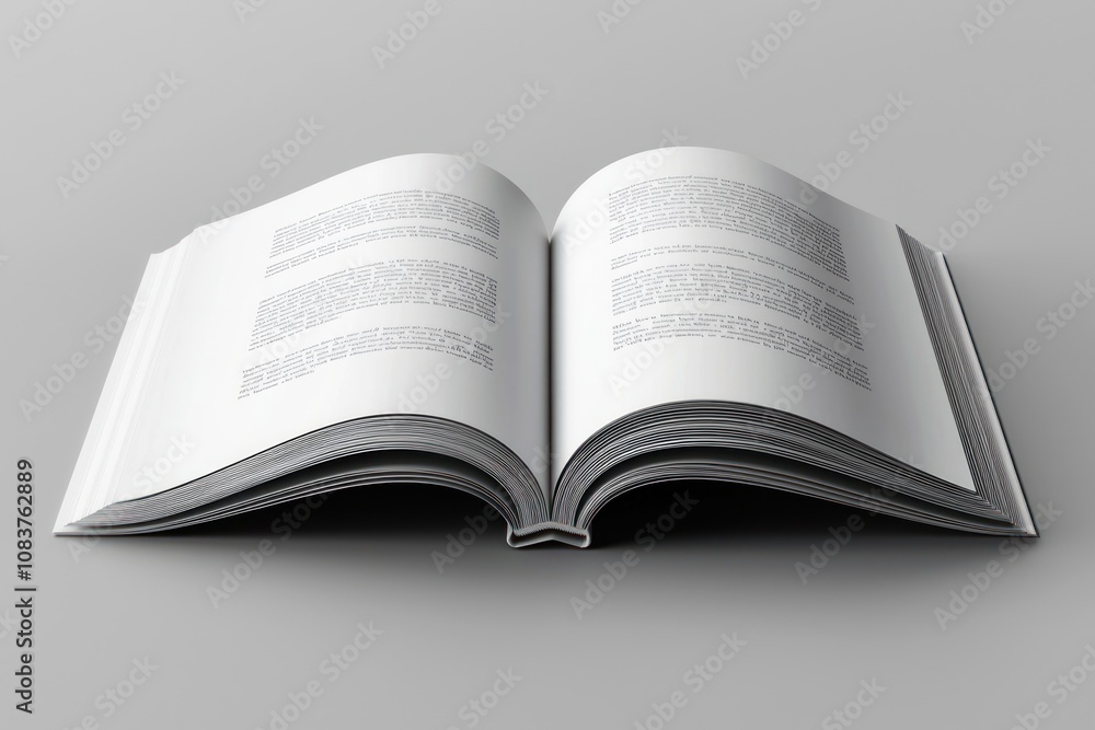 Obraz premium Open book with text on white background