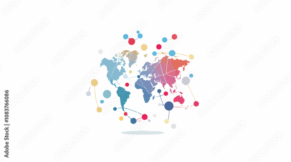 Fototapeta premium Global Communication Network Abstract Design
