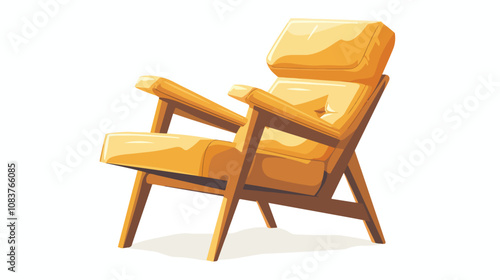 Comfortable Chair Flat Icon for Fishing - Furniture Design Concept