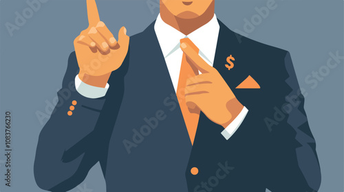 Close-up of Businessman Taking Dollar Symbol with Fingers