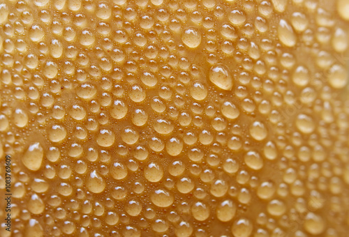 Water Droplets on Gradient Mocha Mousse Brown Transparent Plastic Cup of Iced Coffee photo