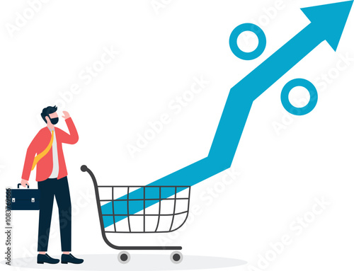 Food inflation. The effect of the inflation rate on prices. Consumer price index or CPI. Prices of commodities and consumer goods rose due to rising inflation.

