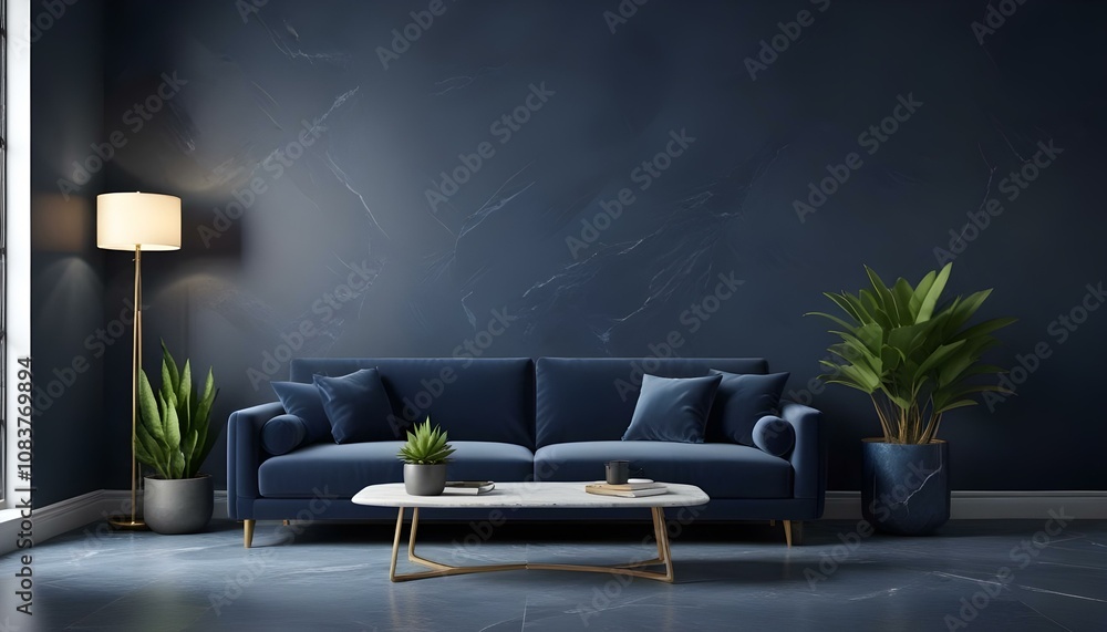 Photo modern style interior room 3d illustration,White and gold theme interior modern minimalism photo realism