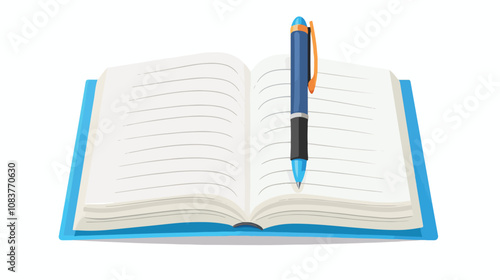Professional Blank Notepad and Pen Flat Vector Design