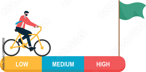 Crisis risk gauge. Risk stock, Finance, economy, inflation. Investment risk. Financial or business risk management.

