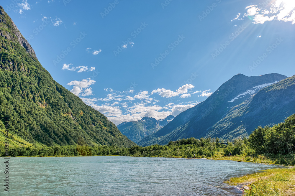 Views of the glacier in the Boyum area, (Boyabreen) Norway