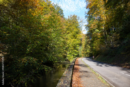 Scenic diversity of Mullerthal, Luxembourg's Little Switzerland, Schiessentumpel Cascade hiking routes, rock formations, forests, tourist destination in Europe photo