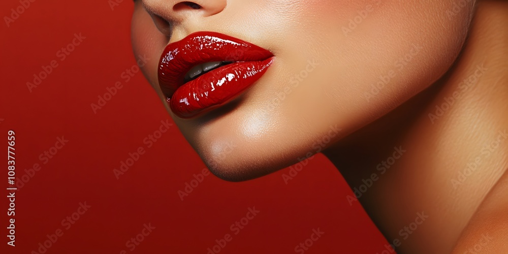 Obraz premium Glossy Red Lips