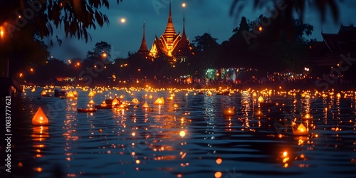 Traditional Lantern Festival on Water photo