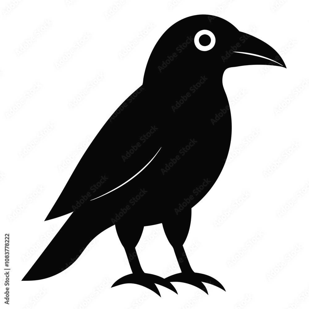 Obraz premium Solid color Hawaiian Crow animal vector design