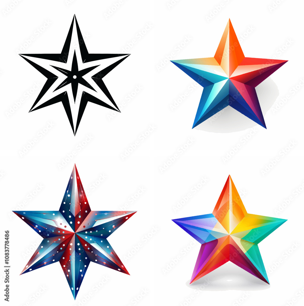 Obraz premium Star shape star geometric points symmetry angular sharp edges radiant five-pointed shining c