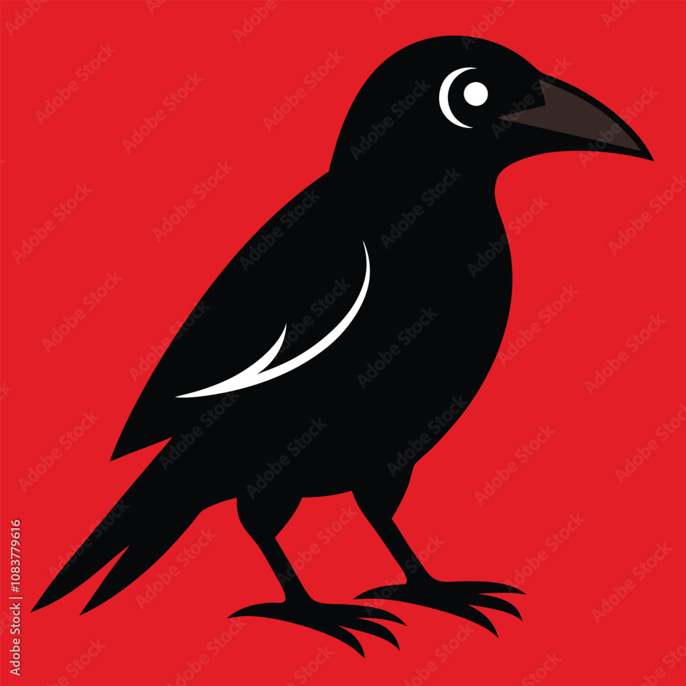 Naklejka premium Solid color Hawaiian Crow animal vector design