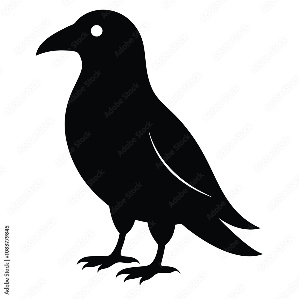 Obraz premium Solid color Hawaiian Crow animal vector design