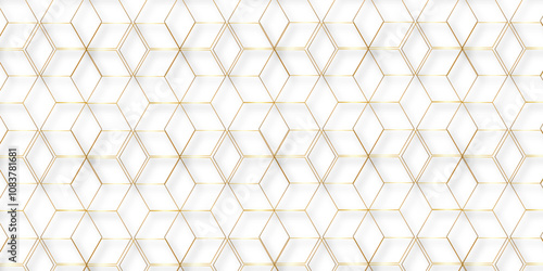 Modern simple style seamless pattern with hexagonal graphic design. Geometric art deco texture graphic ornament background. abstract molecular structures in technology, wallpaper background, vector.	