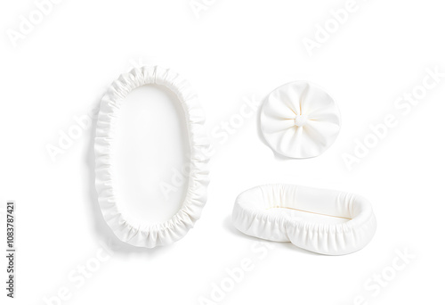 Blank white babynest lounger mockup, different views. photo