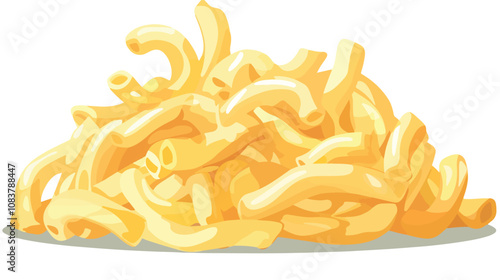 Close-Up of Uncooked Macaroni in Mixed Media Flat Style