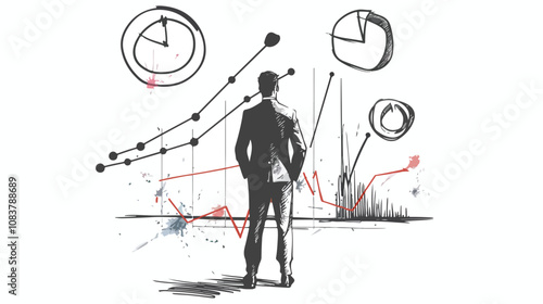 Anti-Crisis Businessman Taming Storm Concept