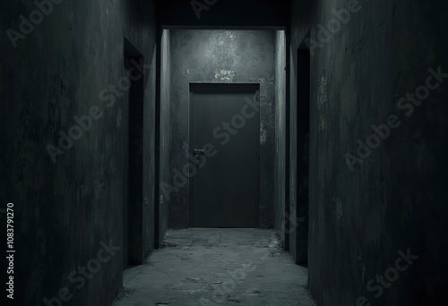 Wallpaper Mural Scary dark walls, slightly light black concrete cement texture for background Torontodigital.ca