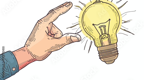 Close-up Hand Rejecting Glowing Light Bulb