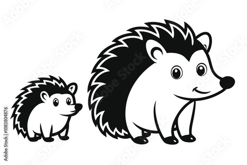 Solid color Hedgehog animal vector design