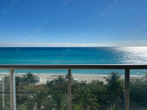view of the sea from the hotel room balcony