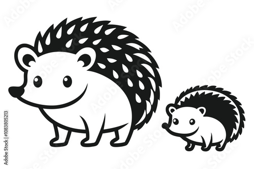 Solid color Hedgehog animal vector design