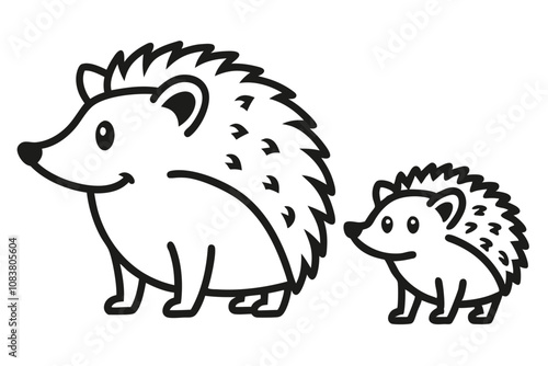 Solid color Hedgehog animal vector design