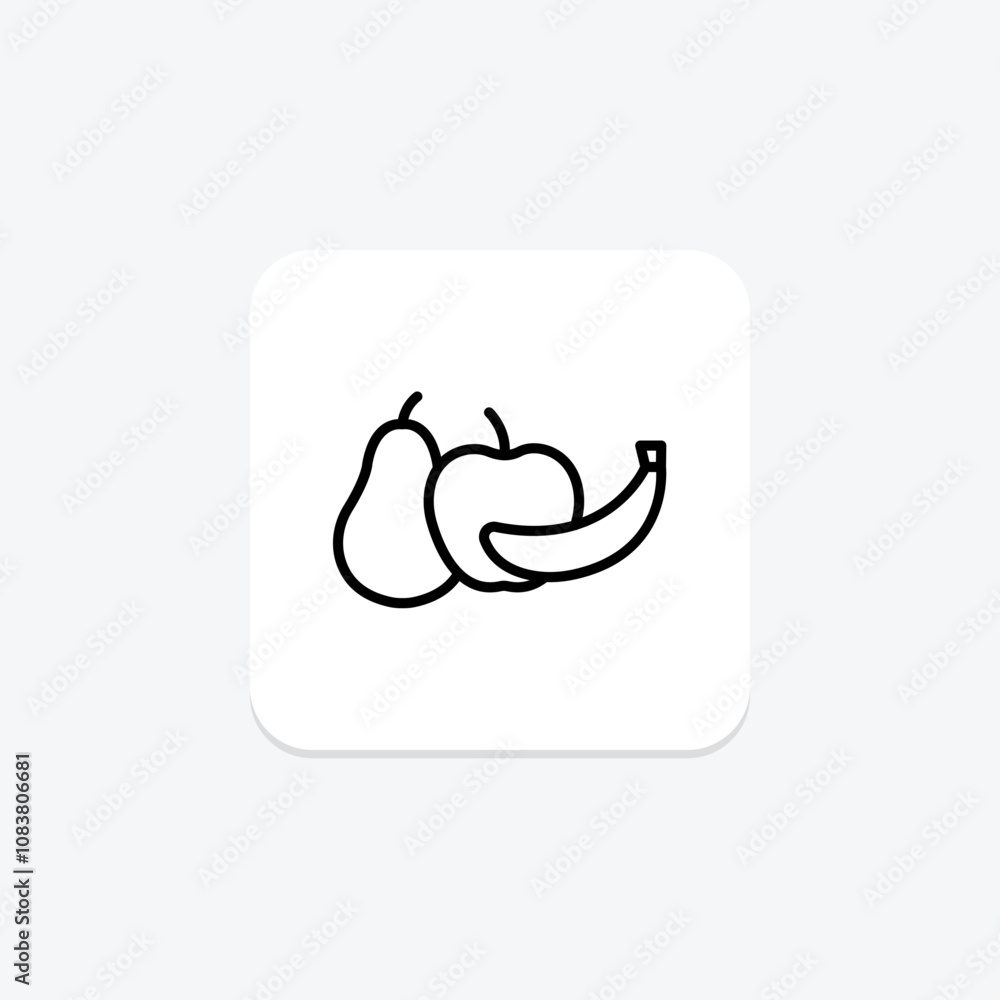 Obraz premium Fresh Fruit line icon , vector, pixel perfect, illustrator file