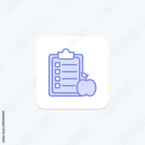 Diet Plan duotone line icon , vector, pixel perfect, illustrator file