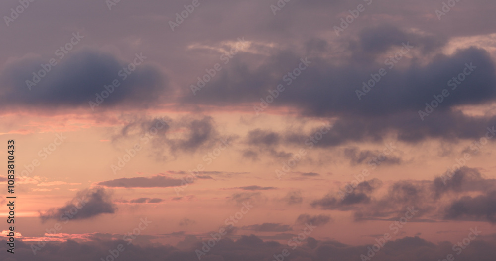 Fototapeta premium summer sunset skyscape with moving clouds