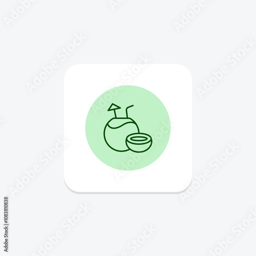 Coconut pentaglow , vector, pixel perfect, illustrator file