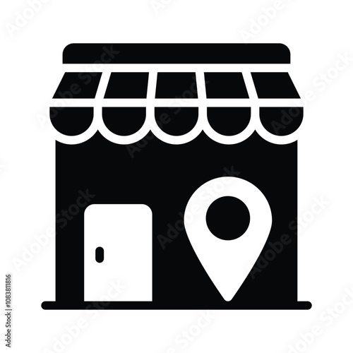 Indicates the location of a store or business outlet