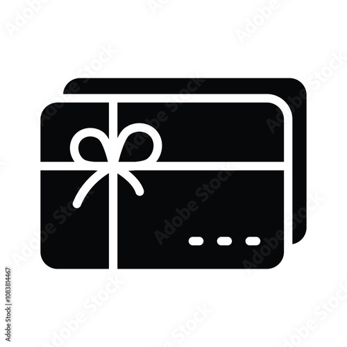 Gift card icon with a bow for presents or vouchers