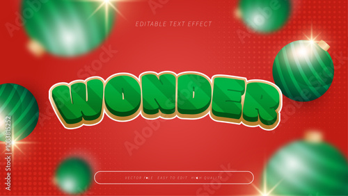 Red Green And White Wonder 3d Editable Text Effect - Font Style