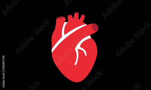 Real human heart organ icon Red heart heart icon in flat style isolated vector illustration. human heart. medical icon. health symbol.