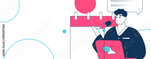 Social media comments flat people vector concept illustration
