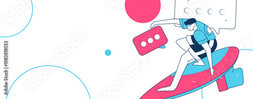 Social media comments flat people vector concept illustration
