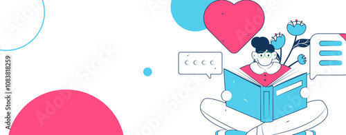 Social media comments flat people vector concept illustration
