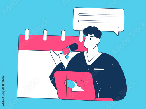 Social media comments flat people vector concept illustration
