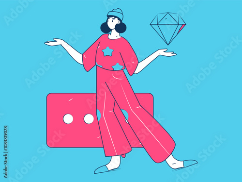 Social media comments flat people vector concept illustration
