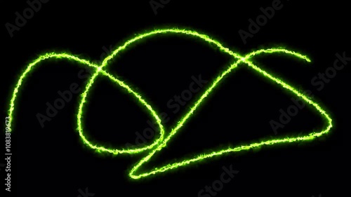 colorful and moving lines on black background