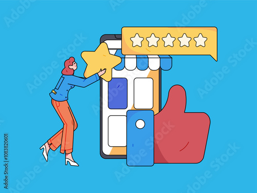 Social media comments flat people vector concept illustration
