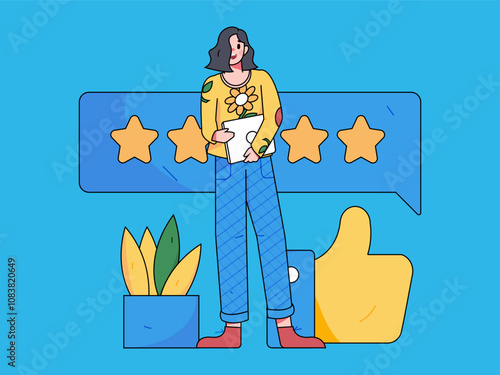 Social media comments flat people vector concept illustration
