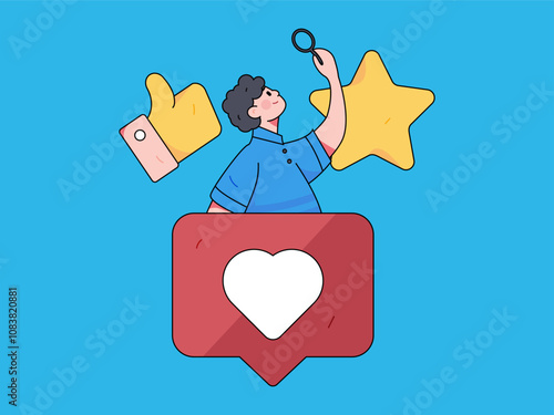 Social media comments flat people vector concept illustration
