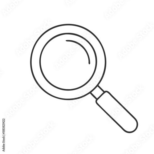 Minimalistic outline magnifying glass icon