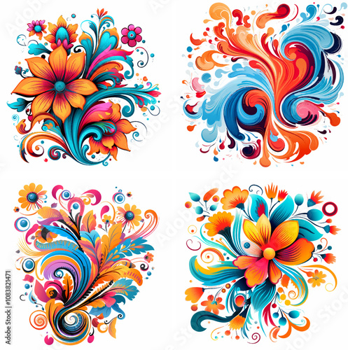 Colours hues spectrum vibrant shades palette rainbow pigments tones bright dark pastel bold