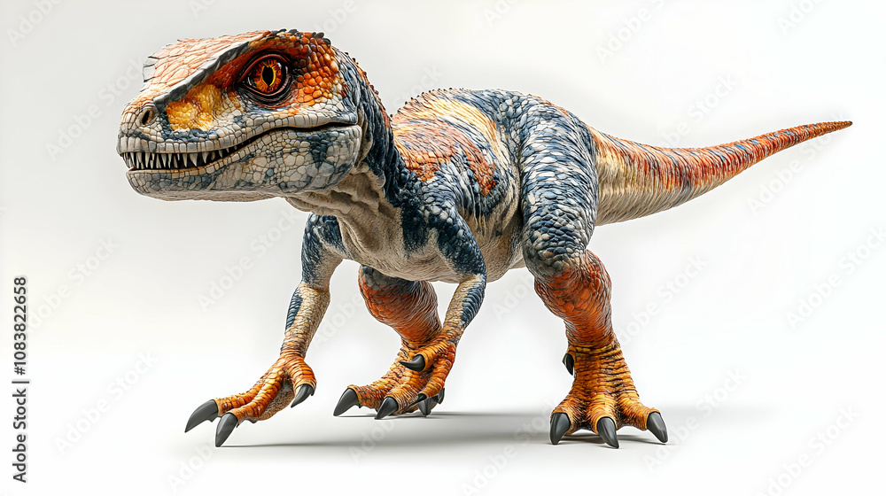 Naklejka premium 3D Render of a Colorful Juvenile Dinosaur
